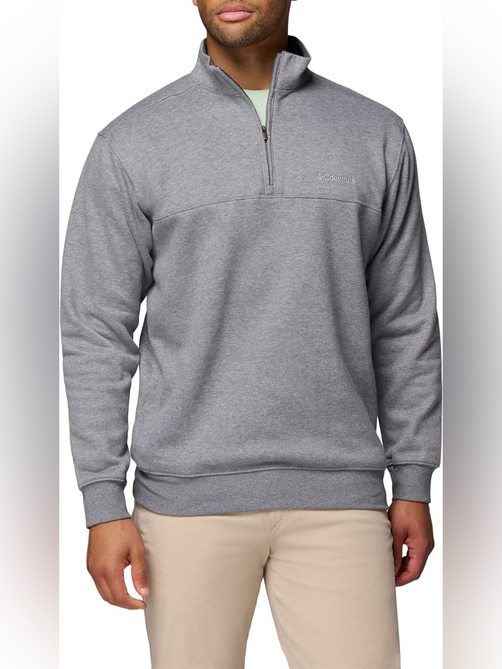 Columbia Gray Quarter Zip Sweatshirt Pullover